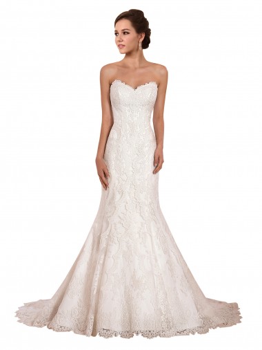 Discount Sweetheart Neckline Sexy Mermaid Lace Wedding Dress