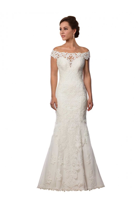 Discount Modern Off the Shoulder Mermaid Lace Wedding Dress