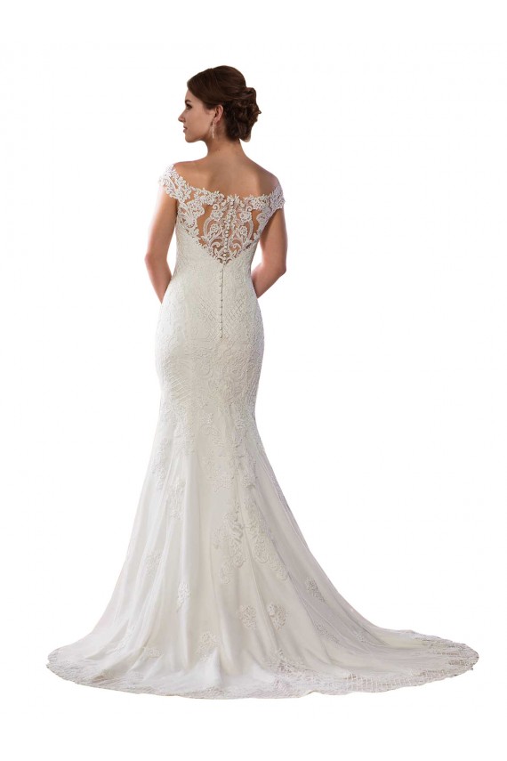 Discount Modern Off the Shoulder Mermaid Lace Wedding Dress