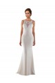Discount Modern High Neck Sheath Wedding Dress with Lace Bodice