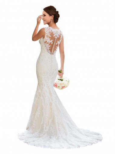 Discount V-Neck Mermaid Vintage Lace Wedding Dress