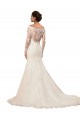 Discount Long Sleeves Mermaid Lace Wedding Dress with Illusion Back