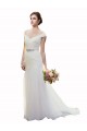 Discount Cap Sleeves Off the Shoulder Ruched Mermaid Tulle Beach Wedding Dress