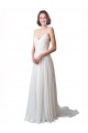 Discount Spaghetti Straps V-Neck A-Line Chiffon Beach Wedding Dress