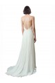 Discount Spaghetti Straps V-Neck A-Line Chiffon Beach Wedding Dress