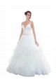 Discount Spaghetti Straps Ball Gown Beach Wedding Dress with Lace Bodice