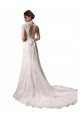 Discount Halter V-Neck Mermaid Lace Wedding Dress with Keyhole Back