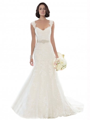 Discount Off the Shoulder Mermaid Lace Beach Wedding Dress with Beaded Belt