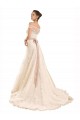Discount Off the Shoulder Illusion Back A-Line Lace Beach Wedding Dress