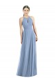 Discount Keyhole Halter Chiffon Maxi Bridesmaid Dress
