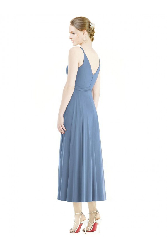 Discount Short Tea Length Chiffon Bridesmaid Dress