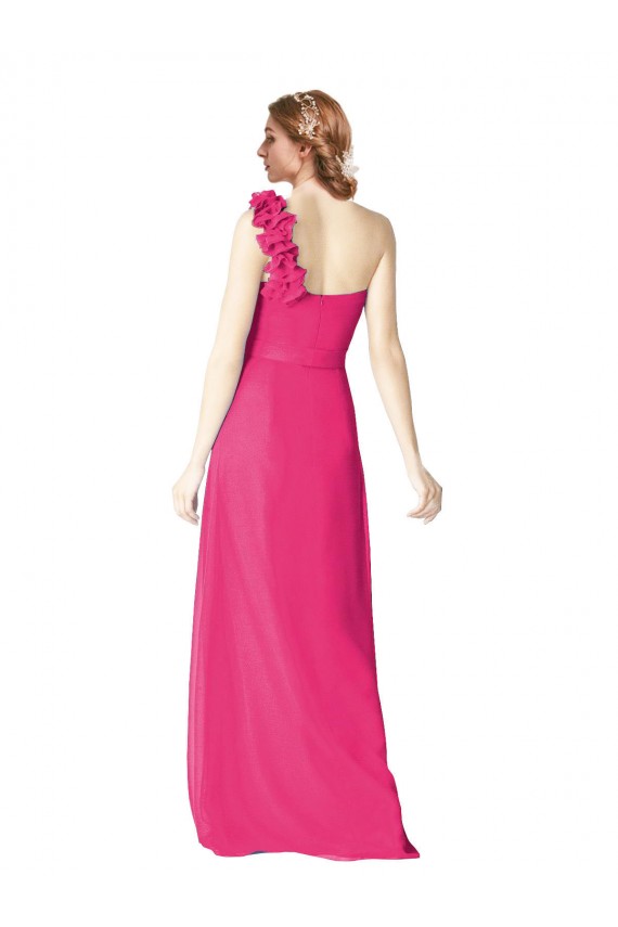 Discount Full Length One Shoulder Chiffon Bridesmaid Dress