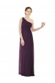 Discount Draped One Shoulder Full Length Chiffon Bridesmaid Dress