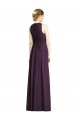 Discount Long Chiffon V-Neck Bridesmaid Dress with Shirred Bodice