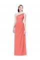 Discount Draped Full Length One Shoulder Chiffon Bridesmaid Dress