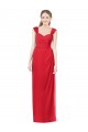 Discount Long Chiffon Bridesmaid Gown with Neckline Straps