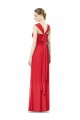 Discount Long Chiffon Bridesmaid Gown with Neckline Straps