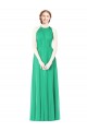 Discount Halter Neckline Long Chiffon Bridesmaid Dress with Side Bow