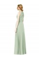 Discount Halter Neckline Long Chiffon Bridesmaid Dress with Side Bow