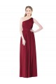 Discount One Shoulder Full Length Long Chiffon Bridesmaid Dress.