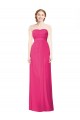 Discount Full Length Strapless Long Chiffon Dress with Waistband
