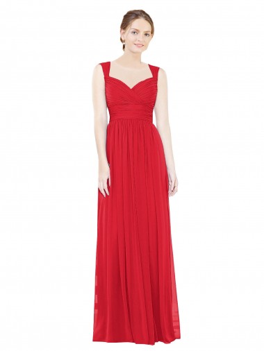 Discount Full-Length Long Chiffon Bridesmaid Dress with Side Front Slit