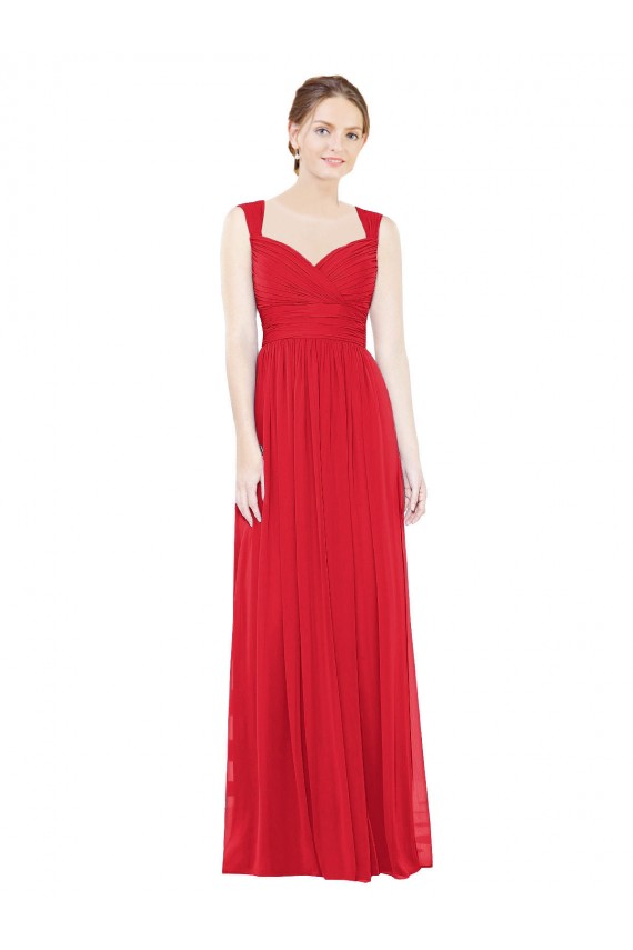 Discount Full-Length Long Chiffon Bridesmaid Dress with Side Front Slit