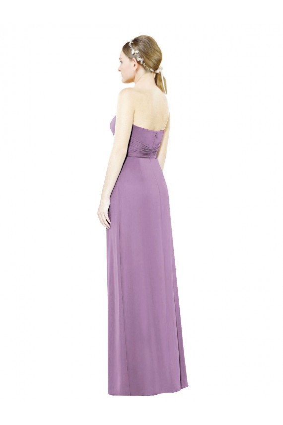Discount Sweetheart Neckline Strapless Chiffon Bridesmaid Dress with Wrap Pleat