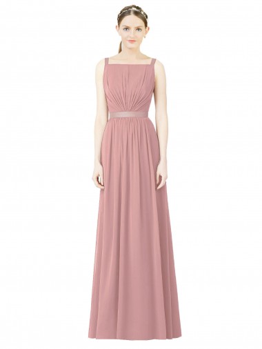 Discount High Neck Chiffon Bridesmaid Dress with Low Back