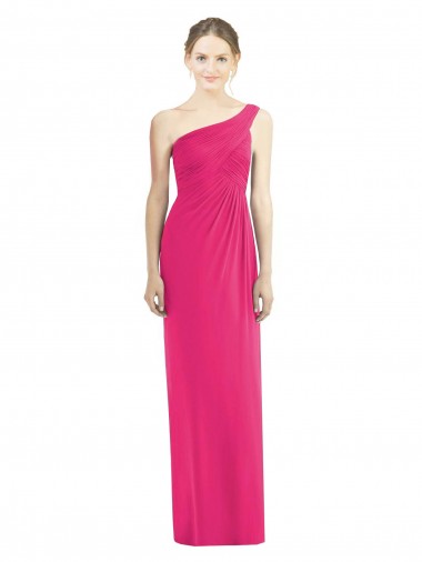 Discount One Shoulder Long Chiffon Bridesmaid Dress