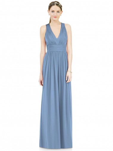 Discount Sleeveless Cross Strap Back Chiffon Bridesmaid Dress
