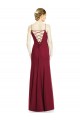 Discount High Square Trumpet Chiffon Bridesmaid Dress with Lace-Up Open Back