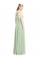 Discount Open Back Halter Chiffon Bridesmaid Dress with Flowy Bow