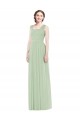 Discount Sleeveless Chiffon Long Bridesmaid Dress with Shoulder Straps