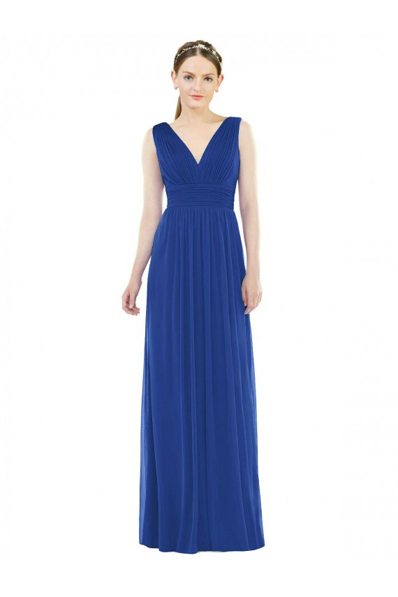 Discount Low Square Back Sleeveless Shirred Skirt Bridesmaid Dress