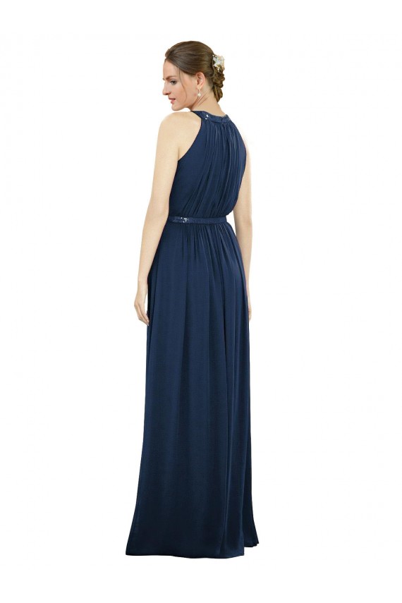 Discount Vintage Full-Length Sleeveless Chiffon Bridesmaid Dress 