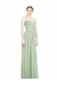 Discount Crisscross Draped Full Length Strapless Chiffon Bridesmaid Dress