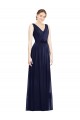 Discount Full-Length V-Neck Lux Chiffon Bridesmaid Dress with V-Back