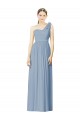 Discount Flower Shoulder Draped One Shoulder Chiffon Bridesmaid Dress