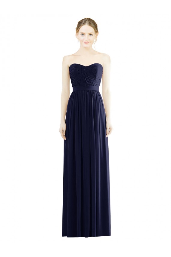 Discount Low Back Draped Strapless Chiffon Formal Bridesmaid Dress 