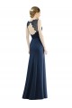 Discount Lace Bodice Open Back Trumpet Chiffon Bridesmaid Dress with Bow Belt