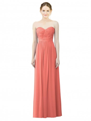 Discount Draped Sweetheart Strapless Chiffon Bridesmaid Dress
