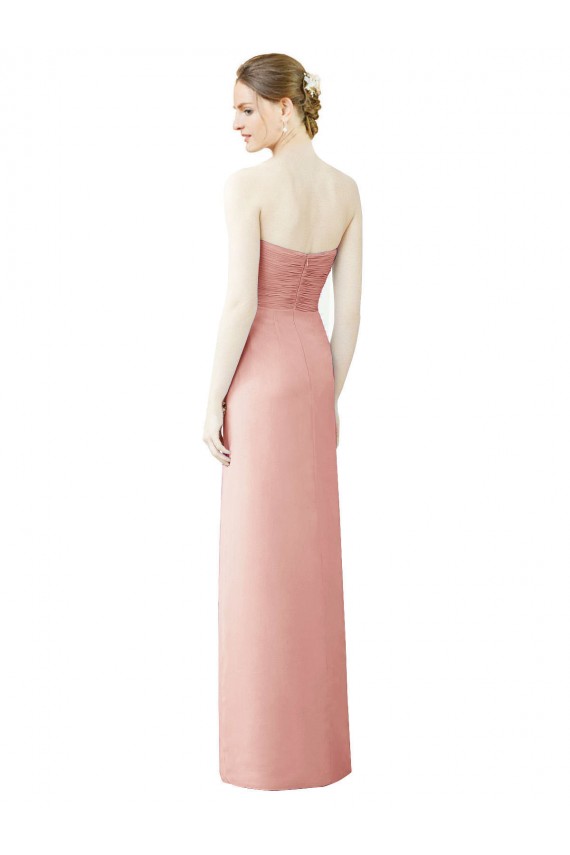 Discount Strapless Sweetheart Long Chiffon Wrap Bridesmaid Dress