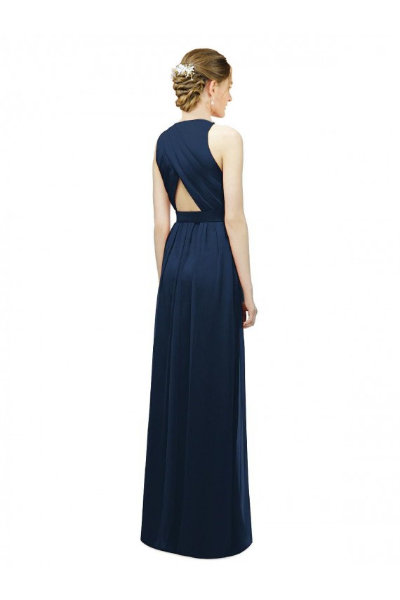 Discount Sleek Halter Neck Chiffon Bridesmaid Dress 