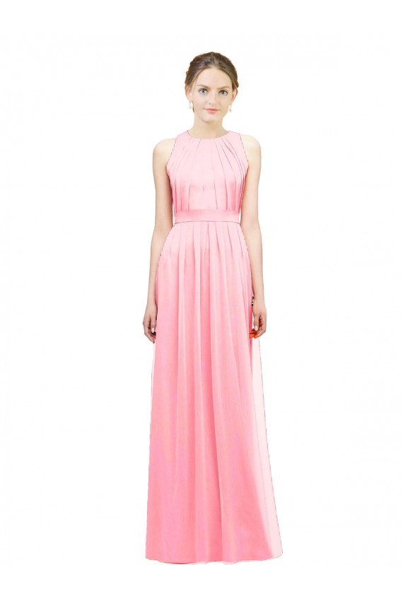 Discount Sleek Halter Neck Chiffon Bridesmaid Dress 