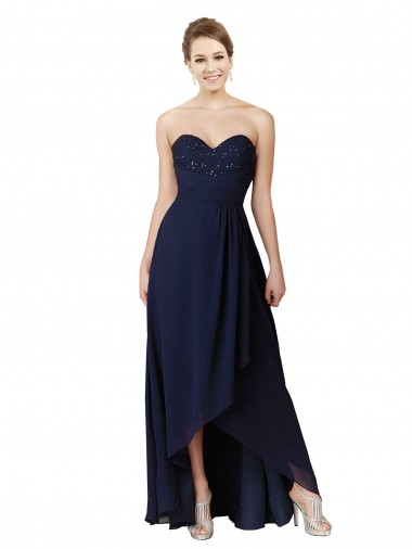 Discount Sweetheart Neckline Beaded Lace and Chiffon Bridesmaid Dress