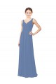 Discount Draped V-Neck Luxe Chiffon Bridesmaid Dress