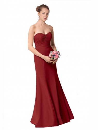 Discount Full Length Sweetheart Chiffon Bridesmaid Dress with Ruched Bodice
