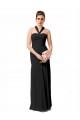 Discount Long Halter Chiffon Bridesmaid Dress with Dropped Waist