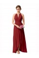 Discount High Low Long Halter Keyhole Chiffon Bridesmaid Dress